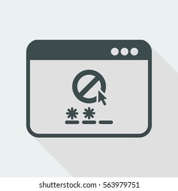 Computer Access Denied - Vector Flat Icon