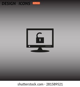 Computer access is open. icon. vector design