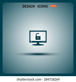 Computer access is open. icon. vector design
