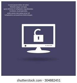 Computer access is open. icon. vector design