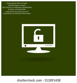 Computer access is open. icon. vector design