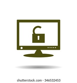 Computer access is open. icon. vector design