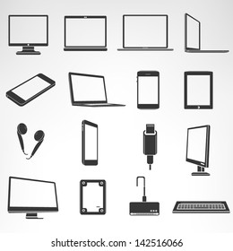 Computer And Accessories Icon Set, Smart Device