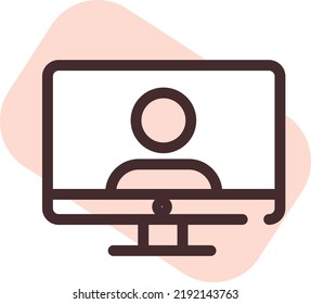 Computer account, illustration, vector on a white background.