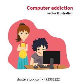 Internet Addiction Cartoon Images Stock Photos Vectors