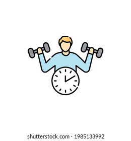 Computer addiction сolor line icon. Computer-induced medical problem. Pictogram for web page, mobile app, promo. UI UX GUI design element. Editable stroke.