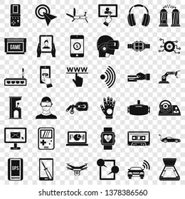 Computer adjustment icons set. Simple style of 36 computer adjustment vector icons for web for any design