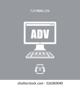 Computer advertising - Vector flat minimal icon