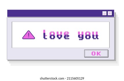 Computer aesthetics of the 90s. Window with a choice of answers. Vector illustration