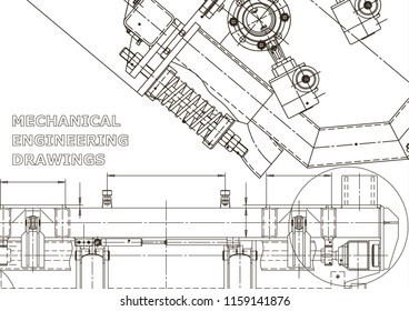 Computer aided design systems. Technical illustrations, backgrounds. Mechanical engineering drawing