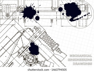 Computer aided design systems. Technical illustrations, backgrounds. Mechanical engineering drawing