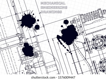 Computer aided design systems. Technical illustrations, backgrounds. Mechanical engineering drawing
