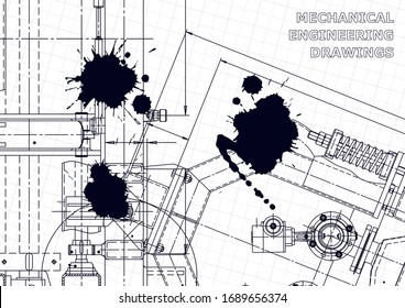 Computer aided design systems. Technical illustrations, backgrounds. Mechanical engineering drawing