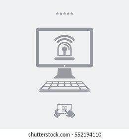 Computer alarm - Vector flat icon