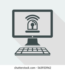 Computer alarm - Vector flat icon