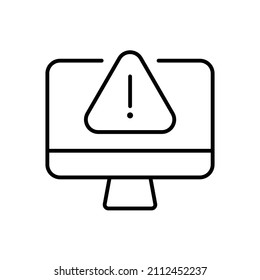 Computer Alerts Vector Icon Illustration With Editable Stroke