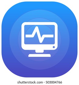 Computer Analyisis Purple - blue circular UI/UX App Icon / Logo Design
