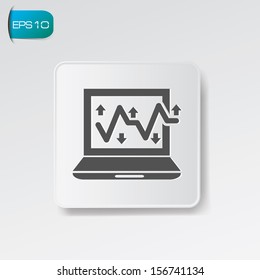 Computer analysis button,vector