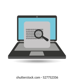 computer analysis data binary search vector illustration eps 10