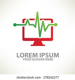 Computer analysis design,logo template,colour concept design,clean vector