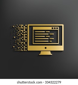 Computer analysis on dark background,clean vector 