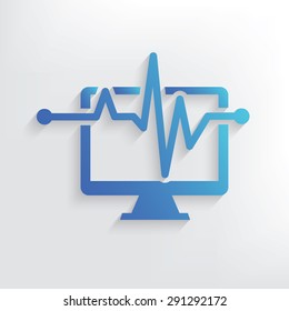 Computer analysis symbol design,clean vector