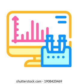 computer analysis of vaccine color icon vector. computer analysis of vaccine sign. isolated symbol illustration