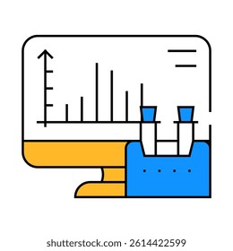 computer analysis of vaccine line icon vector. computer analysis of vaccine sign. isolated symbol illustration