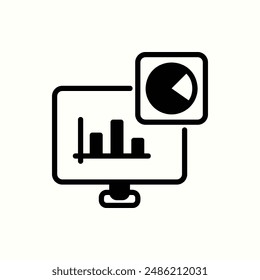 ComputeranalyseSymbol, isolierte Glyphe Symbol Thema SEO