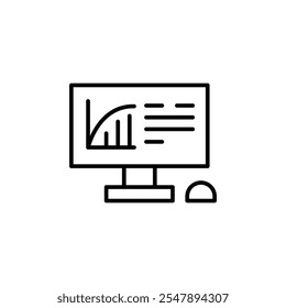 Ícone de análise do computador. Ícone simples de análise de computador para mídia social, aplicativo e design da Web. Ilustração vetorial