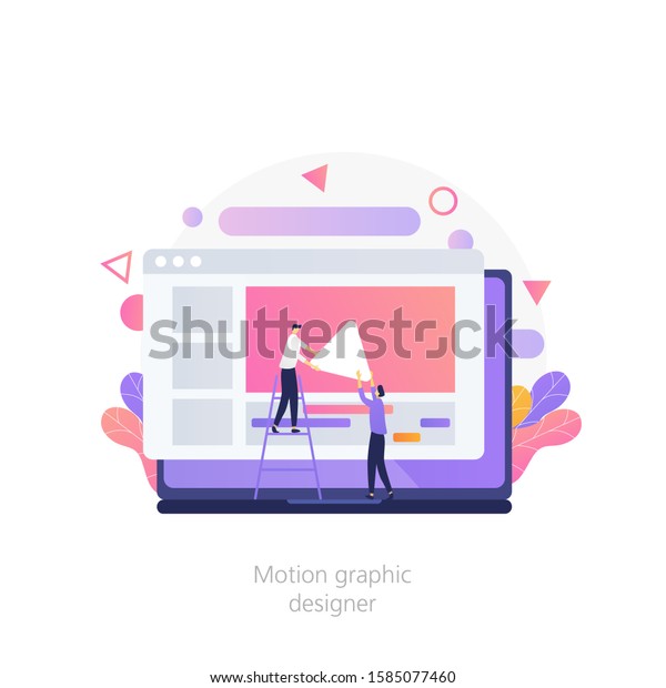 Computer Animation Designer Motion Graphic Design Stock Vector (Royalty