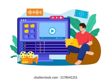 Computer Animator Illustration concept on white background