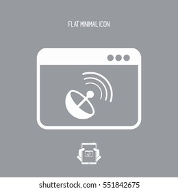 Computer and antenna connection - Vector flat icon
