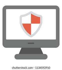 
Computer antivirus concept shown by a shield on computer screen
