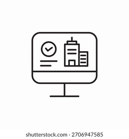 vetor de sinal de ícone de site de compra de apartamento de computador