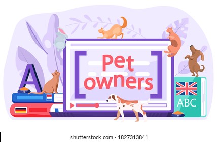 Computer application for pet owners to socialize get information and share photos of cats and dogs or other animals. Modern app for users to find an owner for homeless puppies at the shelter