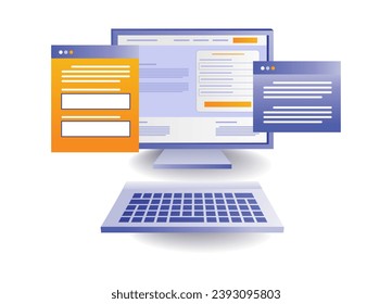 Computer application website screen concept illustration