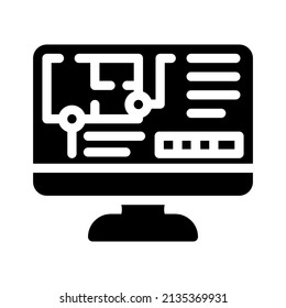 computer architect software glyph icon vector. computer architect software sign. isolated contour symbol black illustration