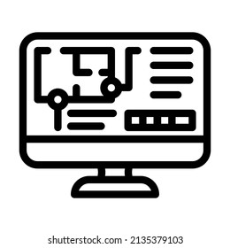 computer architect software line icon vector. computer architect software sign. isolated contour symbol black illustration