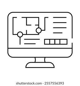 computer architect software line icon vector. computer architect software sign. isolated contour symbol black illustration