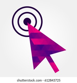 Computer arrow clicking. Colorful gradient.

