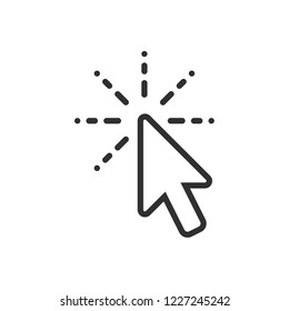 Computer arrow cursor click, Arrow pointer clicking effect, vector illustration