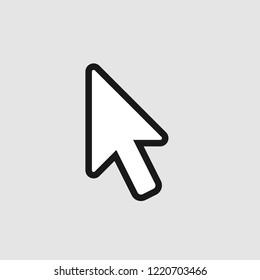 Computer arrow cursor, White arrow pointer, vector illustration