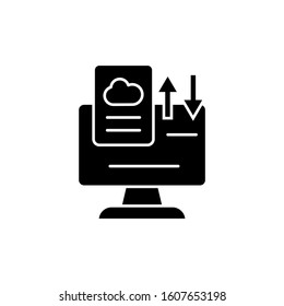 Computer arrow document icon. Simple business intention icons for ui and ux, website or mobile application