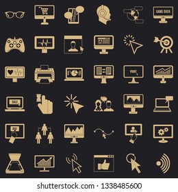 Computer arrow icons set. Simple style of 36 computer arrow vector icons for web for any design