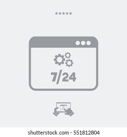 Computer assistance full time - Vector flat icon