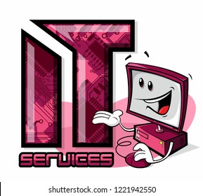 Computer assistance funny logo