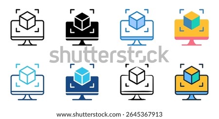 Computer Assisted Design icon set multiple style collection 
