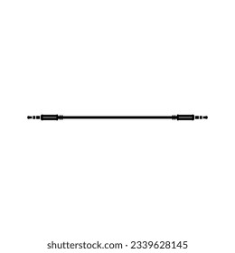 Icono de cable de audio de computadora en silueta de relleno negro, ilustración de vector de cable enchufe en estilo de moda. Los recursos gráficos editables más importantes para muchos fines.