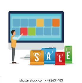 Computer avatar and shopping bag design